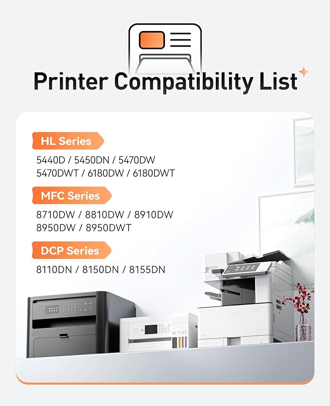 TN750 Toner Cartridge Black 2-Pack Replacement for Brother TN-750 TN720 TN-720 Toner Compatible with Brother HL-5450DN HL-5470DW HL-6180DW MFC-8710DW MFC-8910DW MFC-8950DW DCP-8150DN Laser Printer Ink
