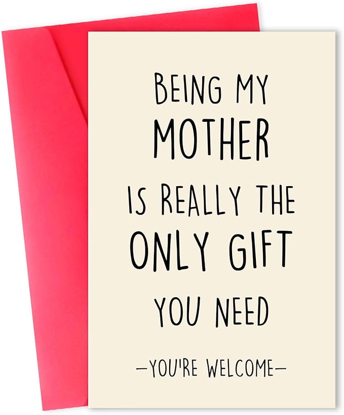 Funny Birthday Card for Mom Grandma, Sweet Mother Birthday Card Gift from Son Daughter, Happy Mom Birthday Card Gift, Birthday Day Gift Idea for Mom Her Women, Funny Mother's Day Card
