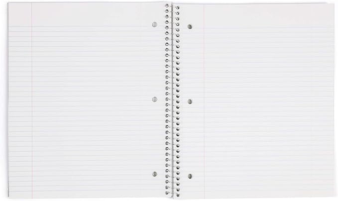 Mintra Office Durable Spiral Notebooks, 1 Subject, (Black, College Ruled 12pk), 100 Sheets, Poly Pocket, Moisture Resistant Cover, School, Office, Business, Professional