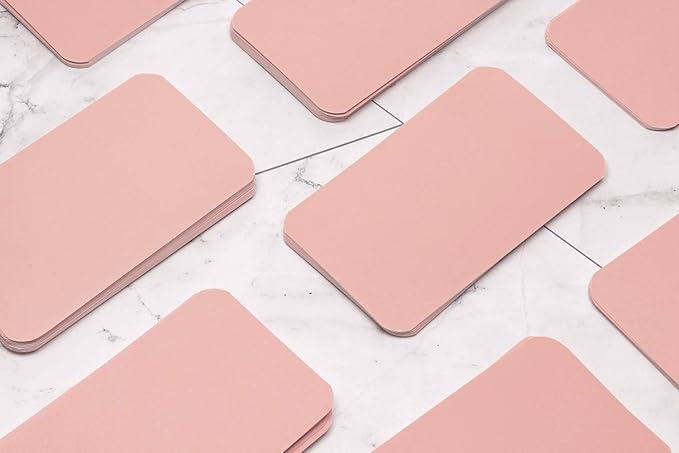 Penta Angel 100 Pcs Mini Paper Blank Gift Notes Cards DIY Craft Small Word Business Message Cards (Pink)
