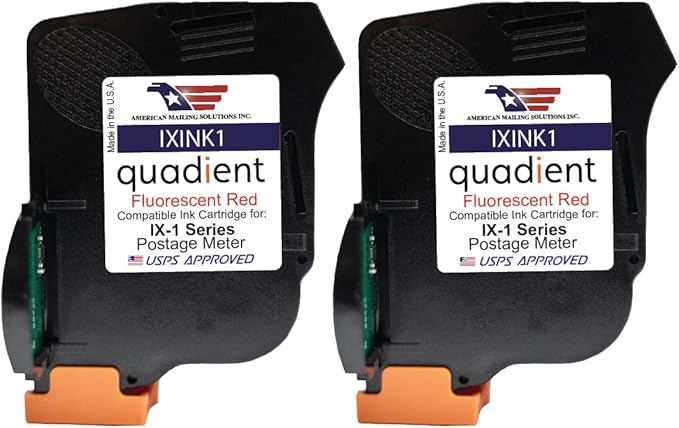 AMERICAN MAILING SOLUTIONS INC. | 2-Pack | Quadient IXINK1 Replacement Ink Cartridge for iX-1 Series Postage Meter