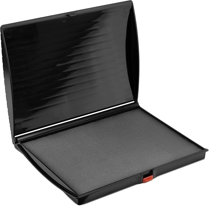 Large Premium Gray Ink Stamp Pad - 5" by 7" - Quality Felt Pad - Case with Closing snap