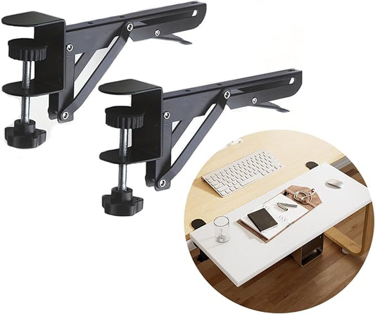 Desk Extender Support Bracket Desktop Extension Board Stand PC Keyboard Holder Arm Rest Tray Extension Plate Support Rack for Desk, 1 Set
