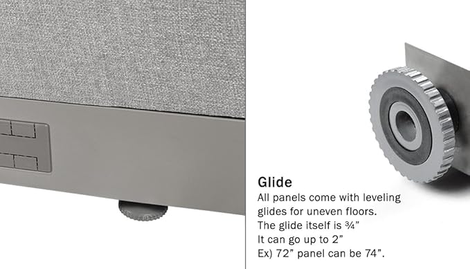 GOF Freestanding L Shaped Office Partition, Large Fabric Room Divider Panel, 30" D x 60" W x 60" H