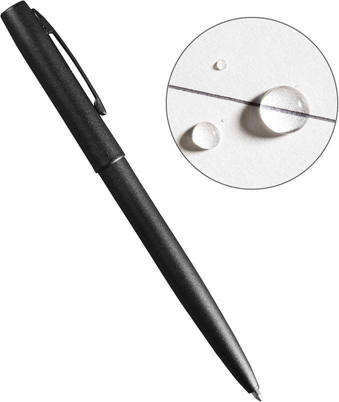 Rite in the Rain Weatherproof Black Metal Clicker Pen - Black Ink (No. 97)