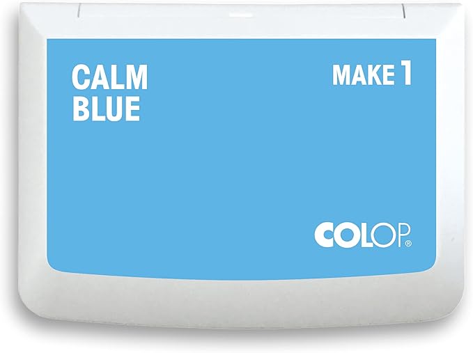 COLOP Make Series, Ink Stamp Pads, with Non-Toxic Premium Ink, Water-Based Acid-Free (Calm Blue, Make 1-1-15/16" x 3-1/2")