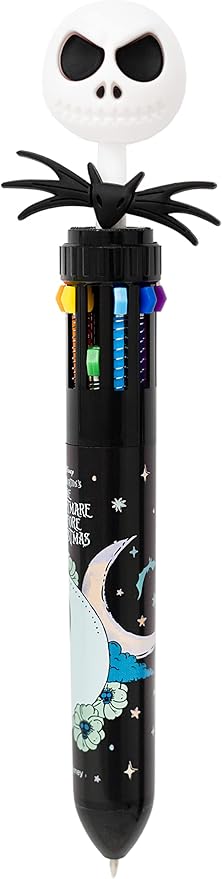 Grupo Erik Disney Pen - The Nightmare Before Christmas | 10 in 1 Ballpoint Pen with 3D Jack Skellington Topper | Nightmare Before Christmas Gifts | Disney Gifts | Disney Pen