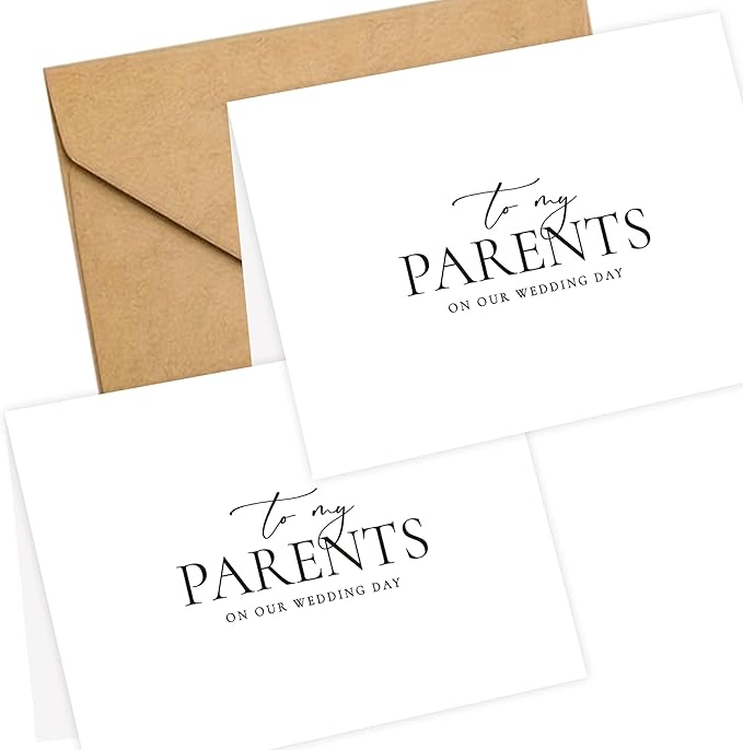 LADY&HOME To My Parents on My Wedding Day Card,Wedding Day Card to Parents,Thank Parents Wedding Day Card (A1:Parents)