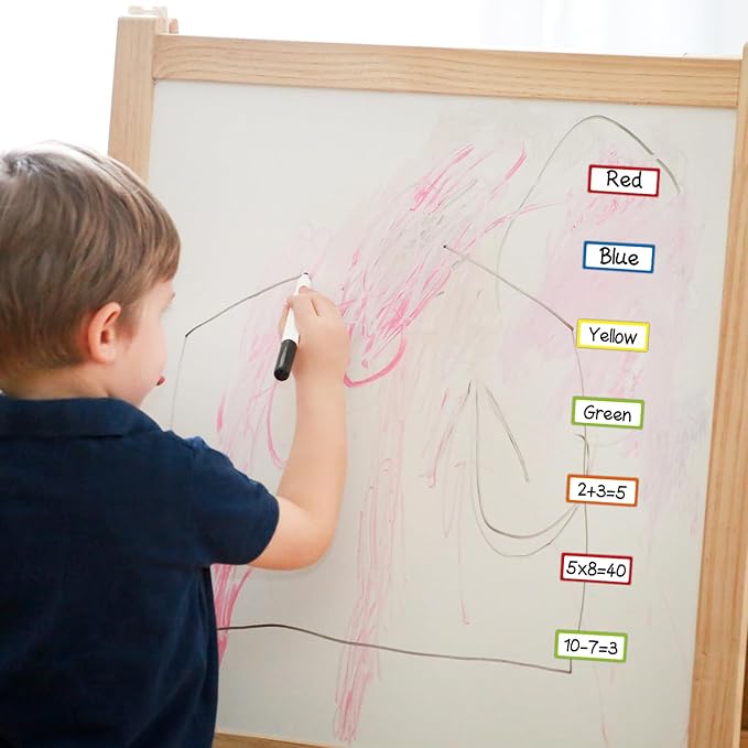 Colored Border Dry Erase Magnetic Labels 3.1x1.2 Inch, Reusable Magnetic Dry Erase Labels for Whiteboards，Pack of 40