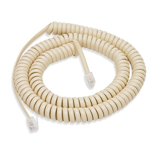 Uvital 25FT Extra Long Phone Cord for Landline(Coiled: 3FT), 1 Pack Cream Telephone Handset Cord Compatible with Polycom VVX Series IP Phone 300 301 310 311 350 400 401 410 411 500 501 600 601 1500