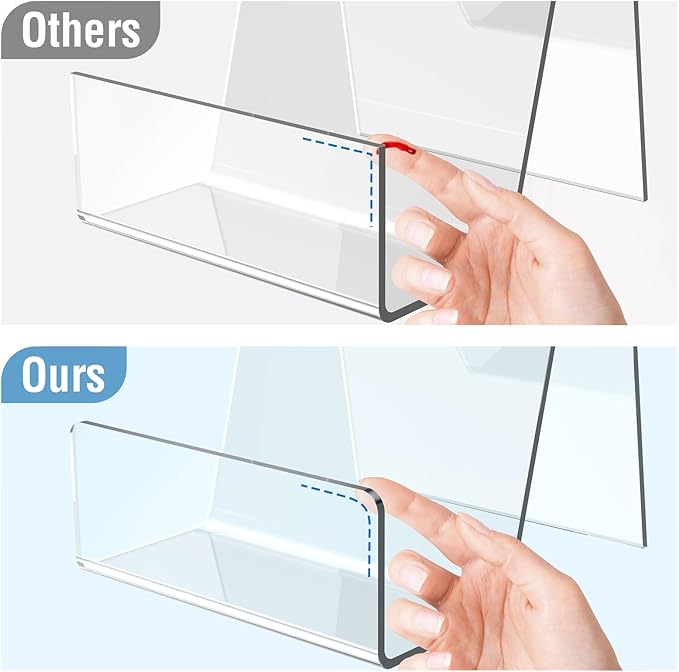 6 Pack Acrylic Book Stand, Clear Easel Stand for Display, Book Display Holder, Display Stand for Album, CD, Magazine, Postcard, Picture, Plate, Artworks, Phone, Tablet