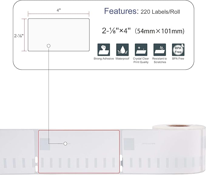 L LIKED 10 Rolls Compatible with Dymo 30323 2-1/8" X 4" Shipping & Internet Postage Replacement Labels for LW 450, 450 Turbo, 4XL Printer (10 Rolls)
