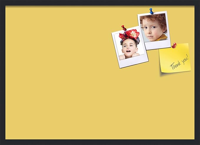 PinPix 34x24 Inch Cork Bulletin Board. This Decorative Framed Pin Board Comes with Honey Pastel Design and a Satin Black Frame. Ideal for Home Office Decor or Message Board (PinPix-1810)