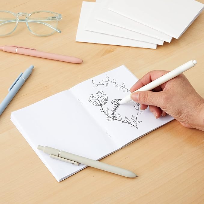 24 Pack Blank Books for Kids To Write Stories - A6 White Notebooks Bulk - Unlined Travel Journals Scrapbooks for Students Sketching (4.3x5.5 in)