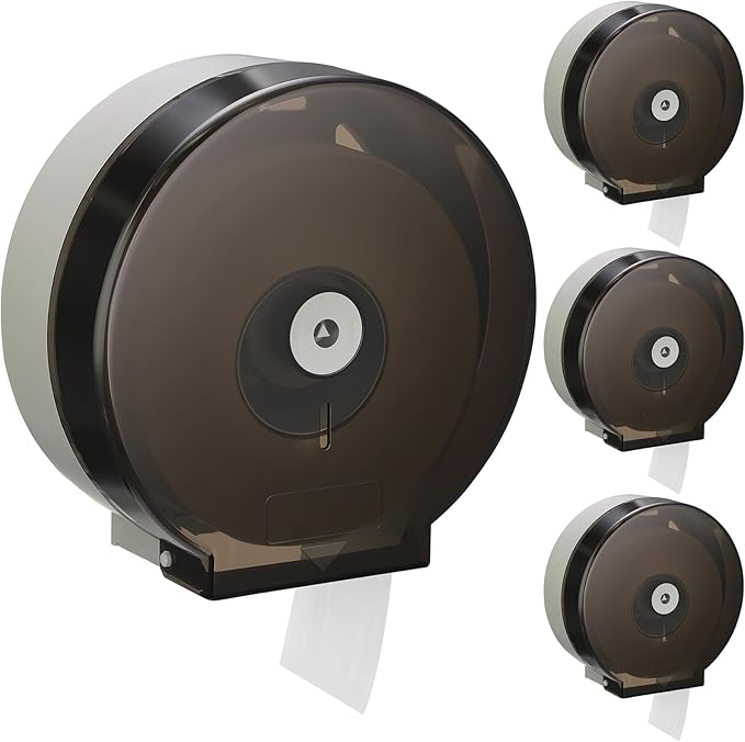 Layhit 4 Pack Toilet Paper Holder Wall Mount, Toilet Paper Towel Dispenser, Commercial 9" Jumbo Plastic Tissue Dispenser with Key Wall Lock for Bathroom, Office, Restaurants