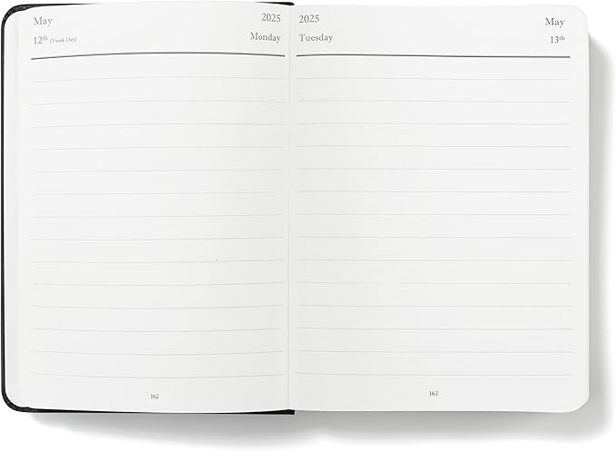 Wykeham's Executive 2025 Daily Journal Planner (Black, 4.5"×3.5")