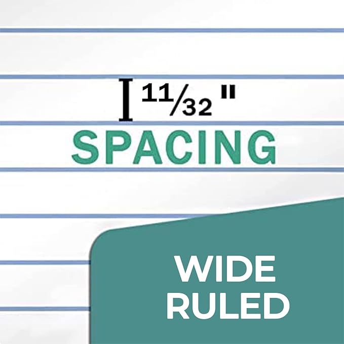 Loose Leaf Paper, 450 Sheets, 3 Pack, 56 gsm Wide Ruled Sheets, 8" x 10.5", Bulk Notebook Paper, 3 Hole Punched, 150 Sheets/Pack, Wide Ruled Paper for Binders, Loose Leaf Office Paper, White