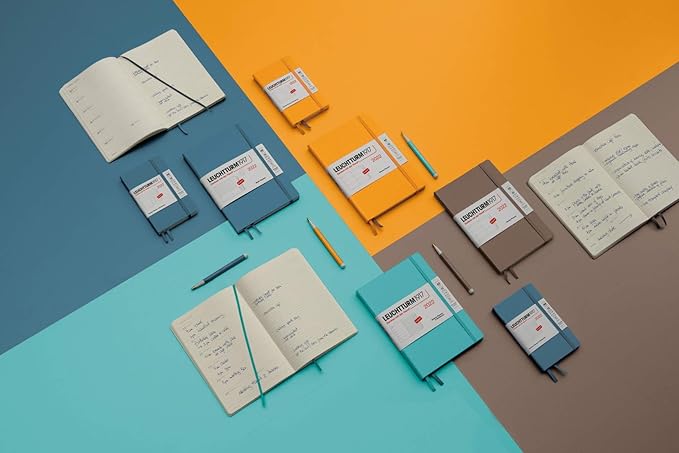 LEUCHTTURM1917 - Notebook Hardcover Medium A5-251 Numbered Pages for Writing and Journaling (Rising Sun, Dotted)