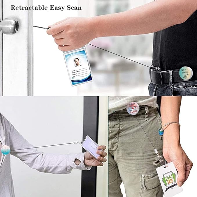 Badge Reels,Nurse Badge Holder,Retractable Badge Reel with Clip ID Card Holders for Office Worker Doctor Nurse(3 Pack Inspirational Quotes A)