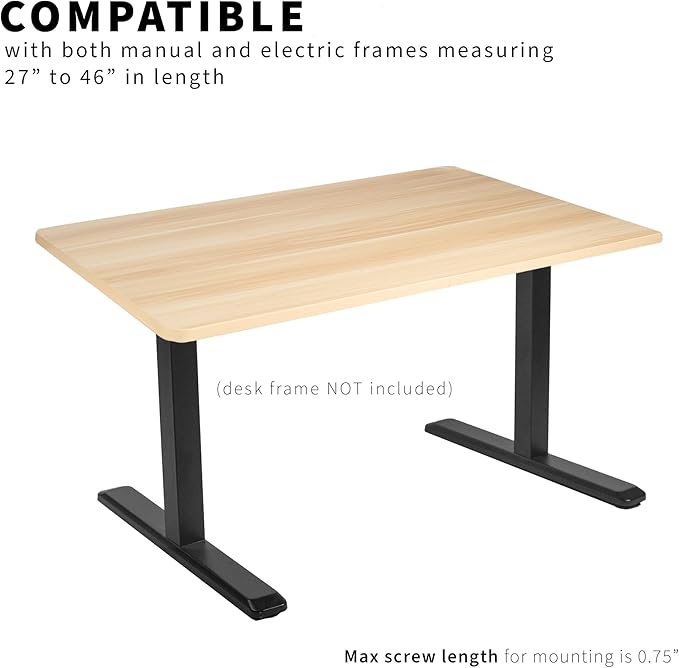 VIVO Universal 48 x 30 inch Solid One-Piece Table Top for Standard and Sit to Stand Height Adjustable Home and Office Desk Frames, Light Wood, DESK-TOP48-30C