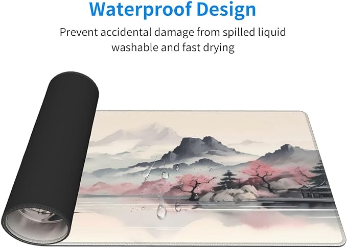 Gaming Mouse Pad Desk Pad,Extended Big Mouse Pad,31.5x11.8 Inch Long Computer Keyboard Mouse Mat Mousepad with 3mm Non-Slip Base and Stitched Edge for Gaming and Office