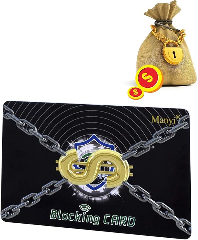 5Pcs RFID Blocking Card, Protection Entire Wallet and Purse Shield, Contactless NFC Bank Debit Credit Card Protector Blocker (Black)