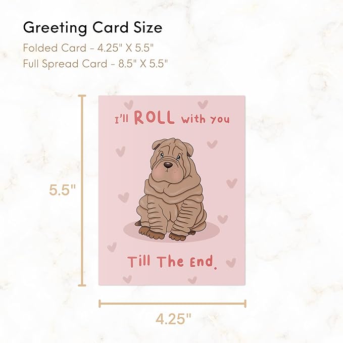 ALY LOU Birthday Card Anniversary Mother's Day Father's Day/Mom Dad/Her Him/Husband Boyfriend/Girlfriend Wife/Greeting Card (I'll Roll With You ...)