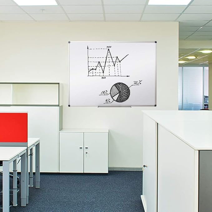 XIWODE Magnetic Dry Erase Board 32x44 Inches, Whiteboard for Wall with Silver Aluminum Frame, Durable Writing Surface for Home, Office & School Classroom