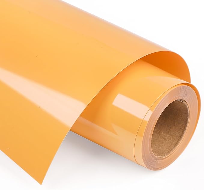 VINYL FROG Heat Transfer Vinyl Roll HTV Vinyl - 12" x12ft Pale Orange Iron on Vinyl for T-Shirts, Heat Press Vinyl for DIY Craft Designs (Pale Orange)