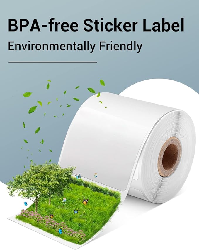 Phomemo Thermal Sticker Label for M110/M221/M220/M120/M200 Label Printer,1.97"x1.18"(50x30mm), 230 Labels/Roll, Black on White