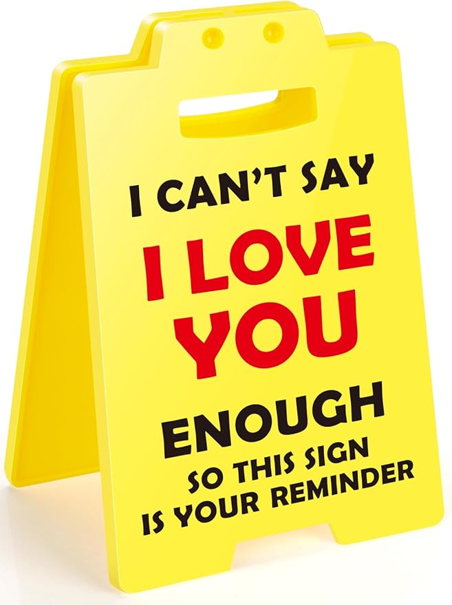 MBL Boyfriend Girlfriend Wife Husband Gifts, I Love You - Funny Cute Small Desk Sign for Couple Fiance Wife Husband Him Her Birthday Christmas Stocking Stuffers Valentine's Day Gifts