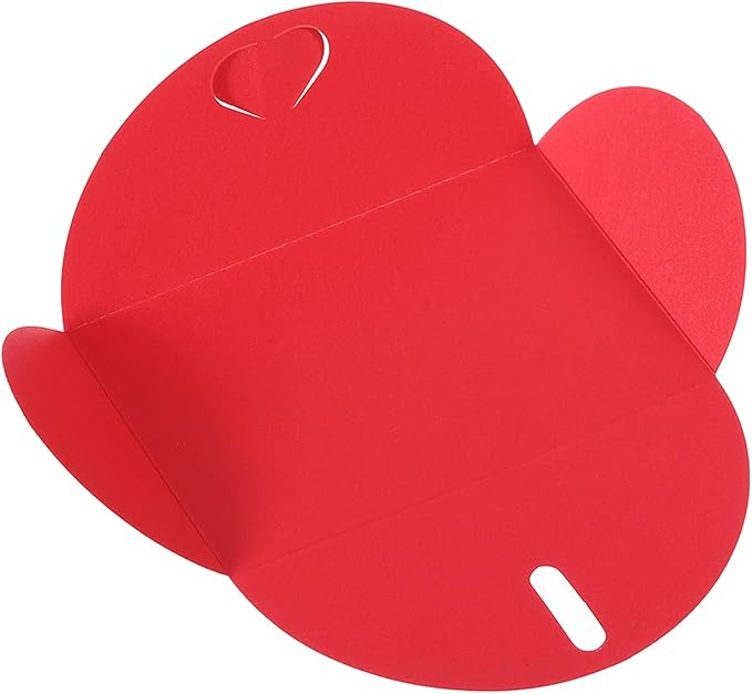 PATIKIL Gift Card Envelopes, 12 Pack Heart Shaped Clasp Small Gift Cards Holder Mini Envelope for Birthdays Weddings, Red