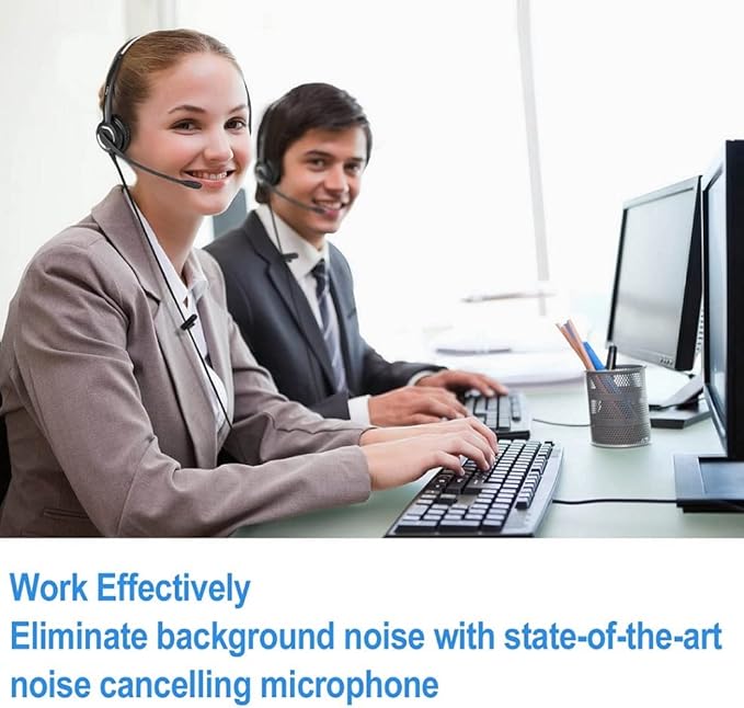 RJ9 Cisco Corded Office Headset HD Voice Compatible Cisco IP Phones 6851 7945g 7962g 8811 8841 8845 8851 8861 8961 9951 Series Model,Plus 3.5mm Adapter for Smartphone
