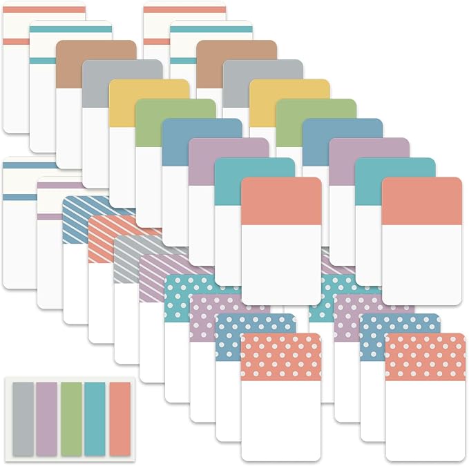 ELII 900 PCS 1 Inch Book Tabs Sticky Index Tabs,Writable and Repositionable File Tabs Flags Colored Page Markers Labels for Reading Notes, Books and Classify Files, 41 Sets