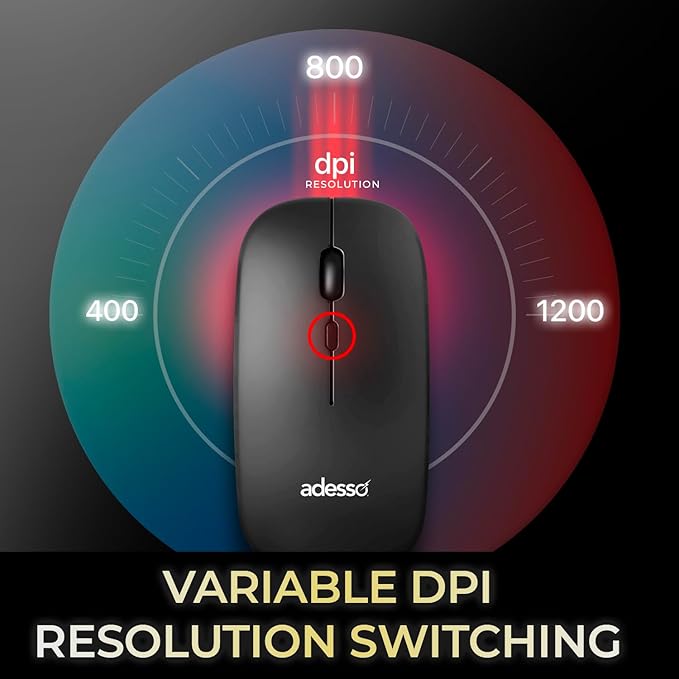 Adesso Wireless Scissor Switch Keyboard and Mouse Combo with Copilot AI Hotkey - Multi-OS Compatible for Mac, Quiet Switches, USB-A 2.4GHz Dongle