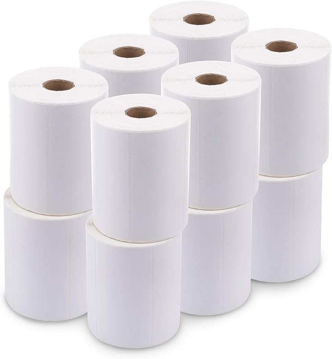 enKo 4" x 2" Labels for Zebra Desktop Printers (12 Rolls | 9,000 Labels) - Direct Thermal Address Mailing Shipping Barcode FBA Stickers FNSKU Label for Zebra and Eltron (Perforated)