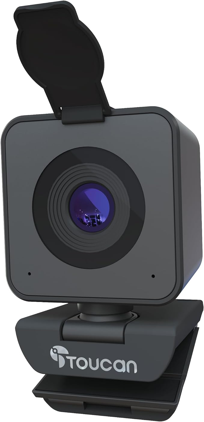 TOUCAN 1080P HD Webcam with Built-in Noise-Cancelling Mic & Privacy Shutter – Wide 90° Angle, Plug & Play USB Video Camera for Video Calls, Streaming, Home Office & Online Classes