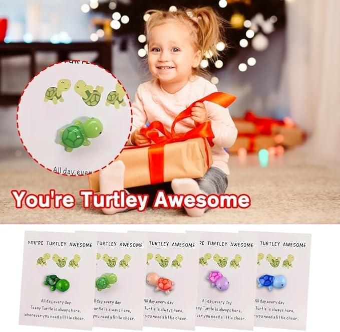 5Pcs Multi Color Mini Pocket Hug Turtle,Greeting Card Envelopes Thank You Note Cards Greeting Card Mini Sea Turtle Figure Pocket Hug Gift for Friends and Family Cards and Card Stock