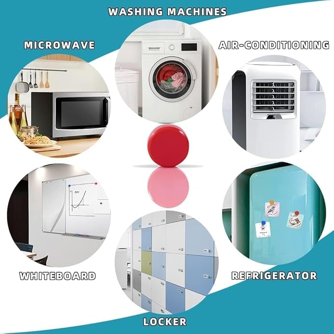 Qualsen Fridge Magnet, 50 Pack Cute Magnets for Whiteboard, Refrigerator, Locker, Office, Classroom, Kitchen (Blue)