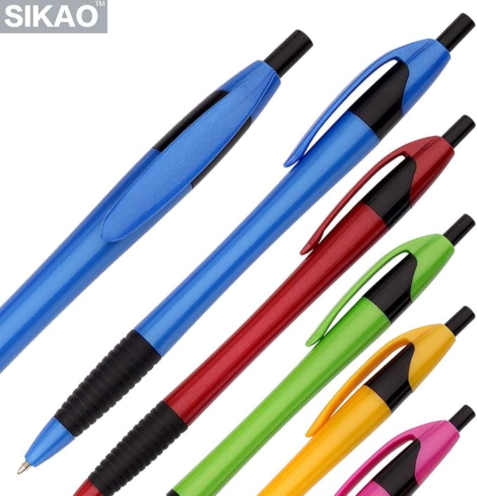 Pens Bulk Gripped Slimster Retractable Ballpoint Pen Medium Point Black ink Smooth Writing Pens for Journaling No Bleed (60Pack)