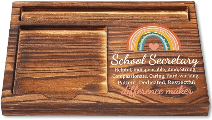 School Secretary Sticky Note Holder, Thank You School Secretary Gifts, School Secretary Appreciation Gifts, School Secretary Office Decor Self-Stick Note Pad Holders YB368