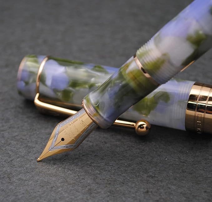 JINHAO 100 Fountain Pen with Ink Converter (Medium Nib 0.7mm, Seaweed Green)