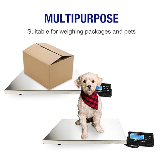 Charmline 660lbs x 0.2oz High Accuracy Digital Postal Scale, Shipping Scale with 21x17 Large Stainless Steel Platform, Heavy Duty Scale for Packages/Dog/Postage/Luggage, Battery & AC Adapter Powered