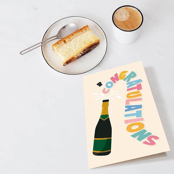 Champagne Congratulations Card, Congrats Engagement Card, Bridal Shower Card, Wedding Card, Baby Shower Card