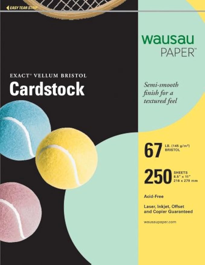 Neenah Exact Vellum Bristol Cardstock, 8.5" x 11", 67 lb/147 GSM, Green, 250 Sheets (81358)