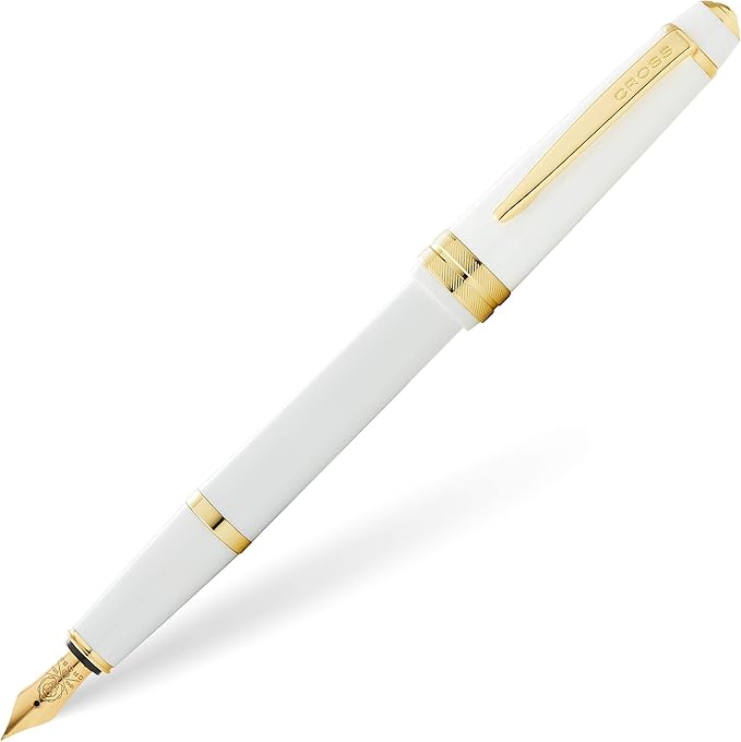 Cross Bailey Light Polished White Resin and Gold Tone Fine Nib Fountain Pen
