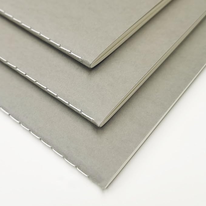 4 Pack Blank Books for Kids - 5.5"x 8.3", 60 Pages - Small Notebooks Bulk, Girls Journals for Drawing & Writing, Sketchbooks w/Soft Cover, Unlined Paper, A5 Travel Size (Dark Grey)