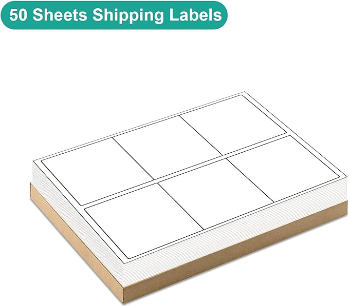 MFLABEL 3-1/3" x 4" Shipping Address Sticker, FBA Labels, 6-UP Sticker Label, White Shipping Label, Easy to Peel, Address Paper for Laser/Ink Jet Printer, 6 Per Page (15000 Labels, 2500 Sheets)