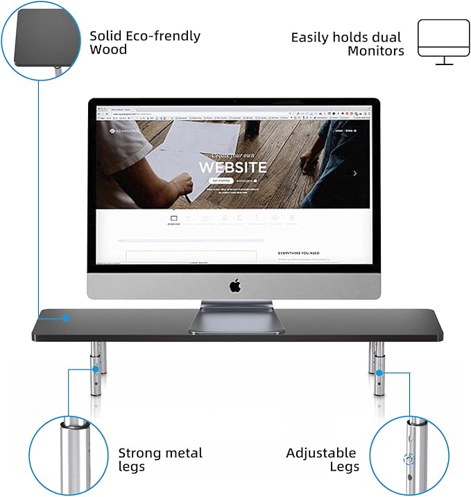 suptek Laptop Stand for Desk,Computer Monitor Laptop Stand Riser for Printer, Notebook and All Flat Screen TV Display,3 Height Adjustable(MST016)