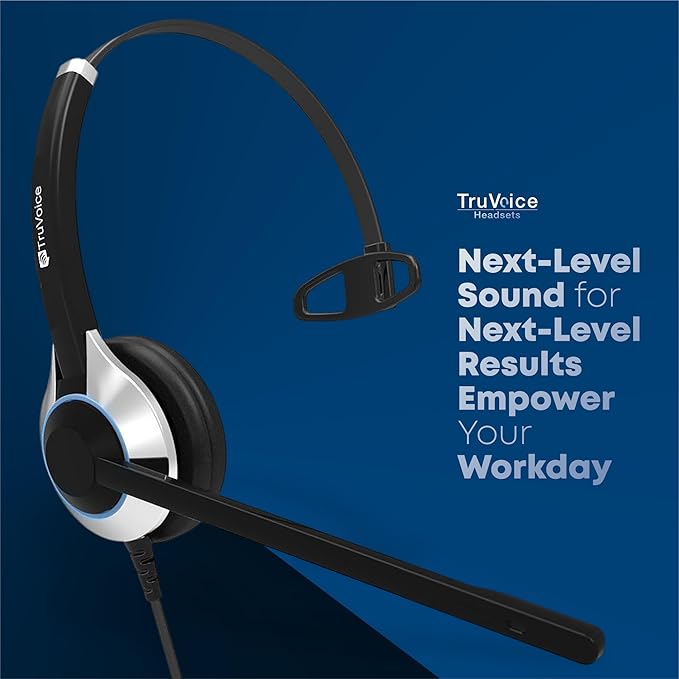 TruVoice Headset Training Solution (Includes 2 x HD-500 Premium Single Ear Headsets with Noise Canceling Microphone,Training Cord and Smart Lead - Works with 99% of Phones with Headset Port)
